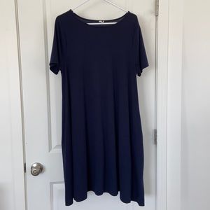 Pink Blush navy maternity dress